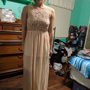 Blush pink maxi dress